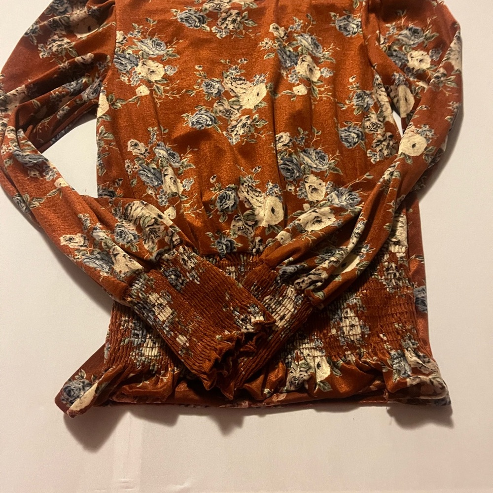 Rust Floral Women's Blouse